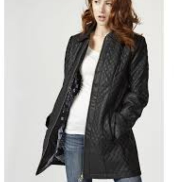 dennis basso Jackets & Blazers - Dennis by dennis basso faux leather quilted coat